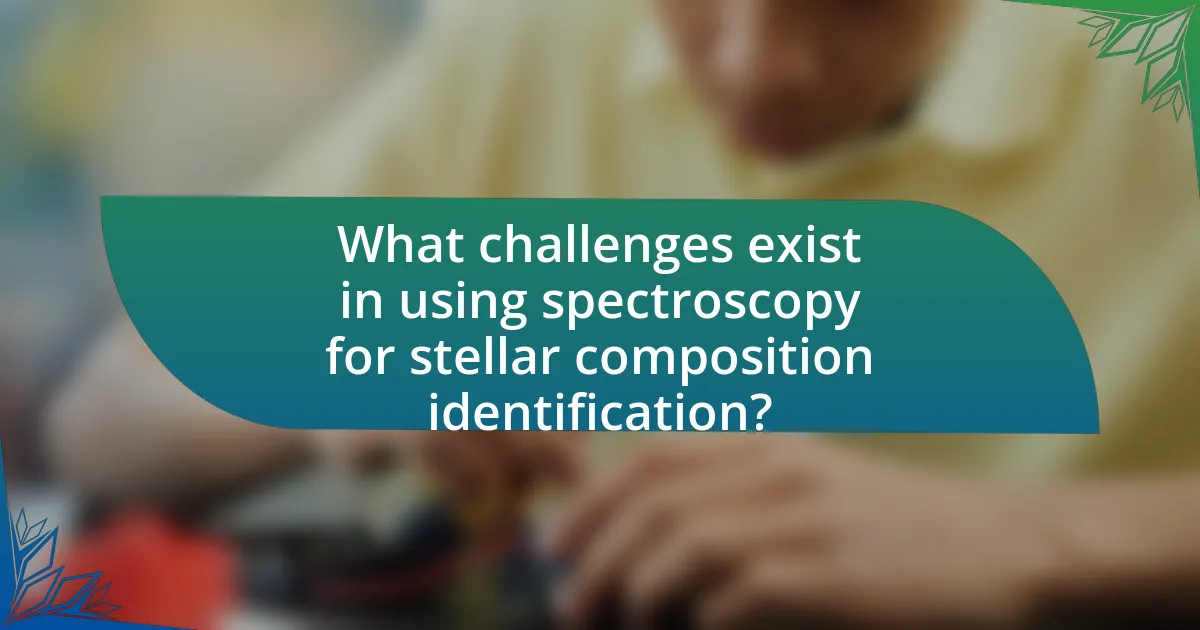 What challenges exist in using spectroscopy for stellar composition identification?